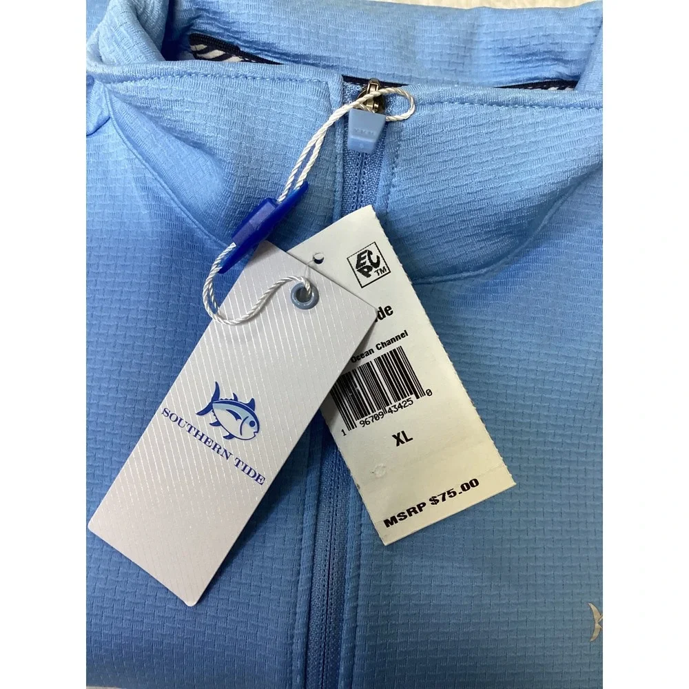 Southern Tide Boys XL 16 Ocean Channel Blue Schooner Quarter Zip Pullover NWT